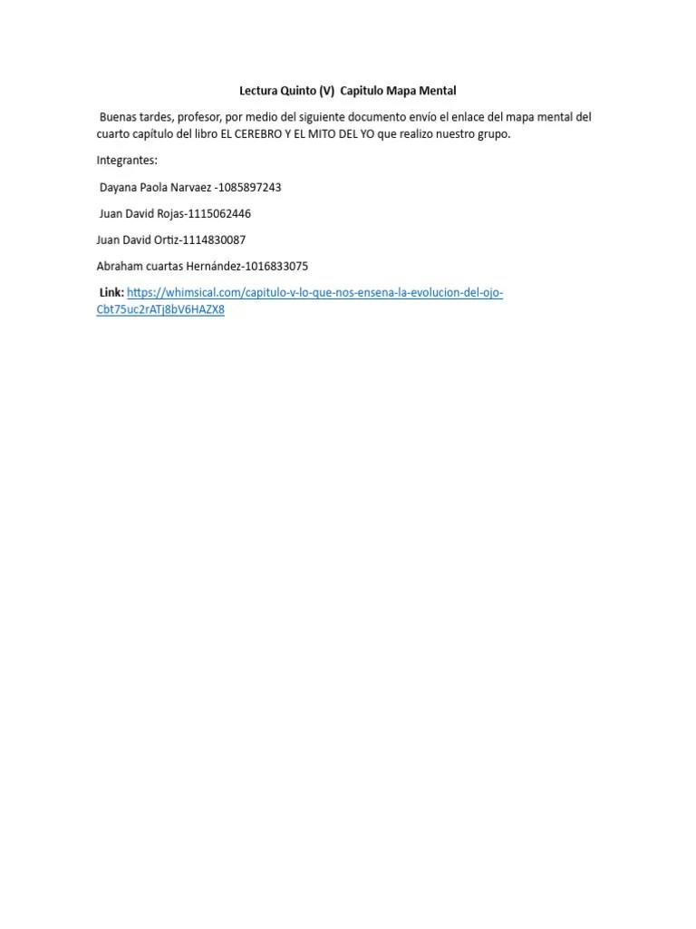 Lectura Quinto Capitulo Mapa Mental PDF