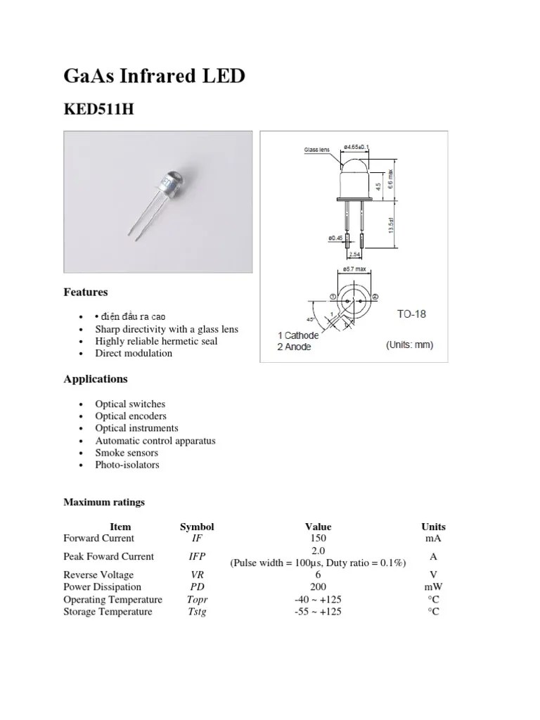Gaas Infrared Led Ked511H PDF