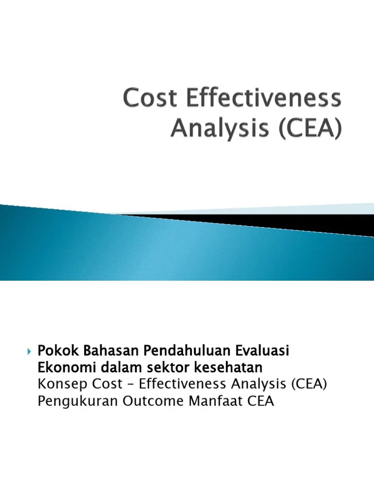 Cost Effectiveness Analysis (CEA) PDF