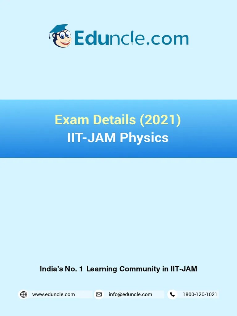 JAM (Exam Details, 2021, Eduncle) PDF