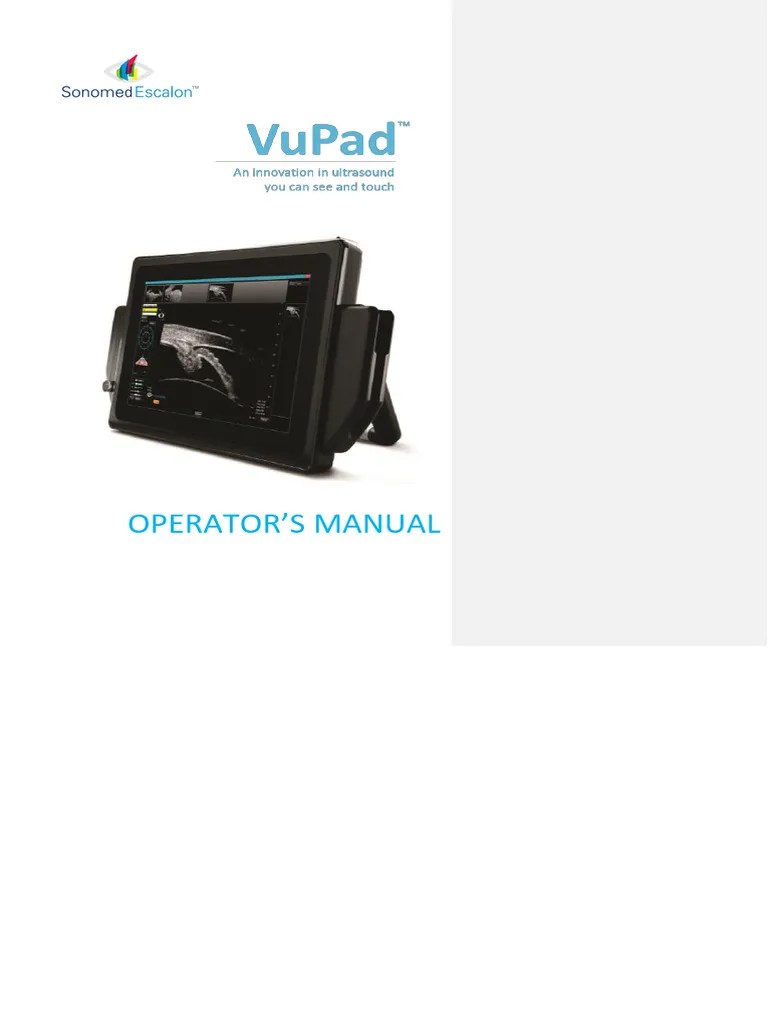 VuPad User Manual Rev E 2019 August PDF Medical