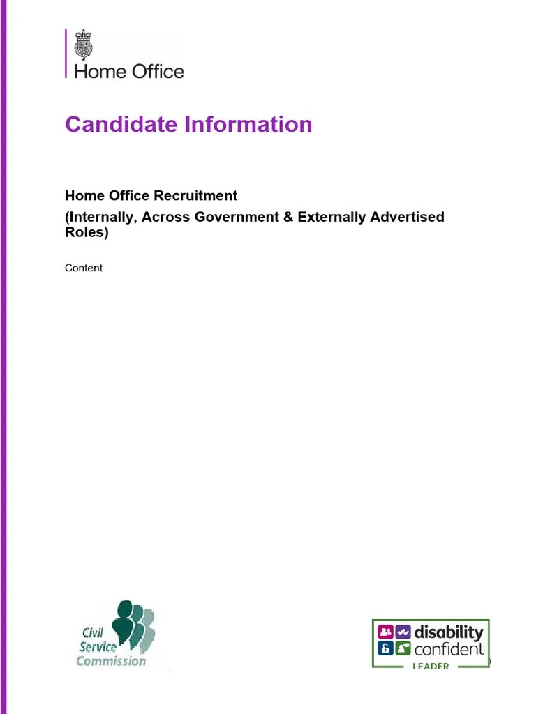 Candidate Information Home Office Recruitment (Internally, Across