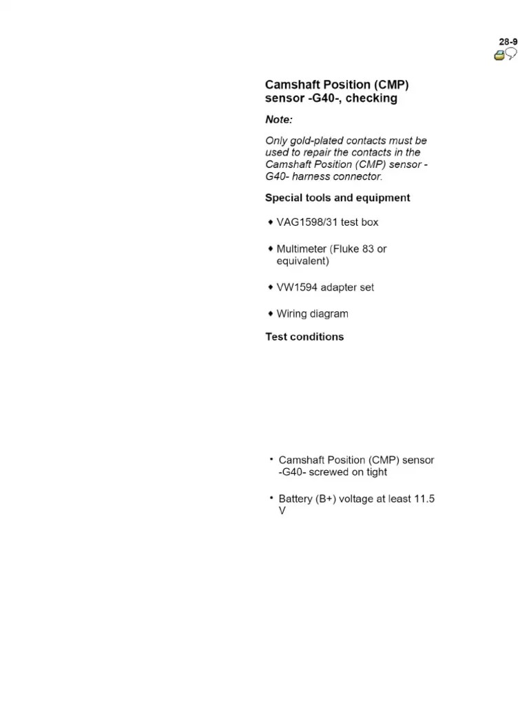 Camshaft Position (CMP) Sensor G40 PDF