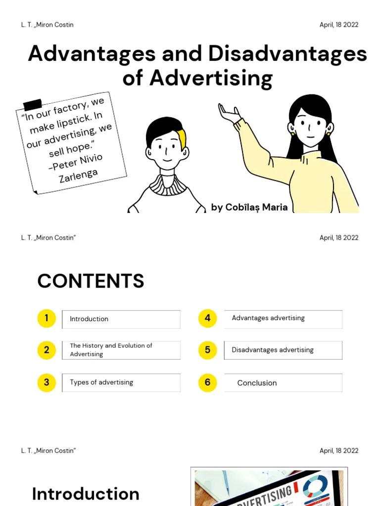 Advantages and Disadvantages of Advertising PDF