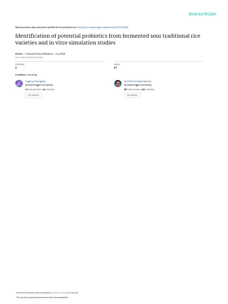 Imp 2023 Fermented Sour Traditional Rice V PDF Probiotic