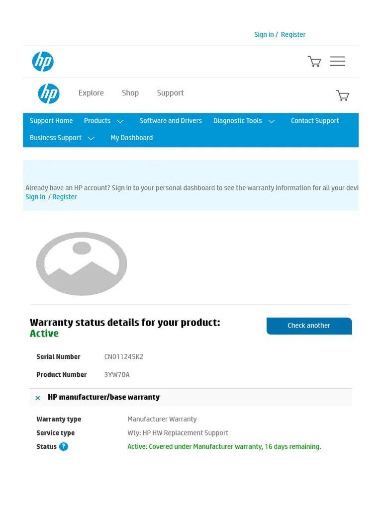HP Product Warranty Results HP® Customer Support PDF Hewlett Packard Computing
