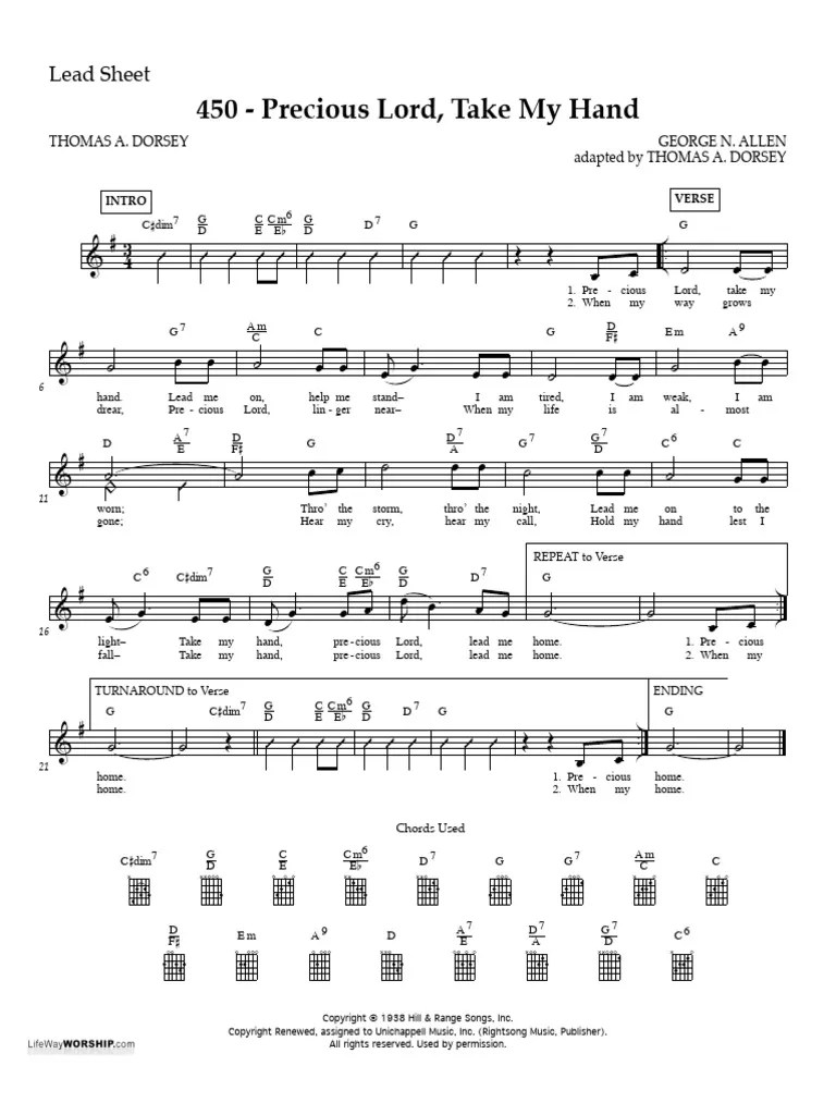 Take My Hand Precious Lord Key of G Download Free PDF Freedom Of