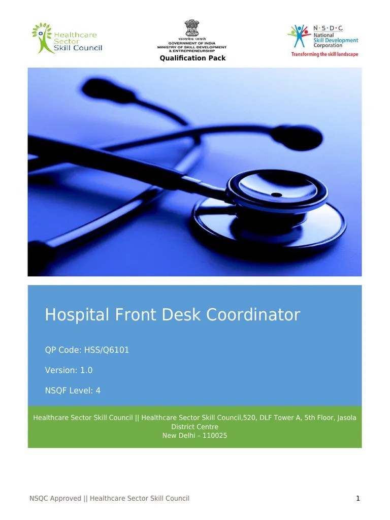 HSSQ6101 Hospital Front Desk Coordinator v1!0!04!12!2020 PDF
