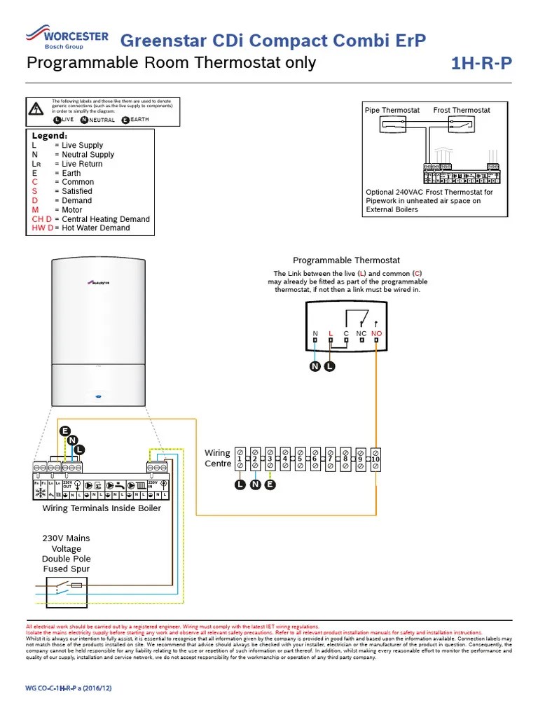 Greenstar CDi Compact Combi Wiring Diagram PDF Mains Electricity