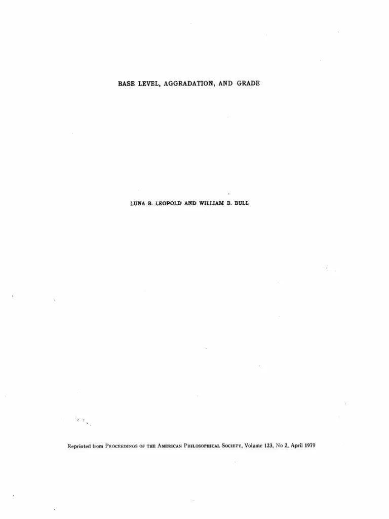 Base Level, Aggradation and Grade PDF