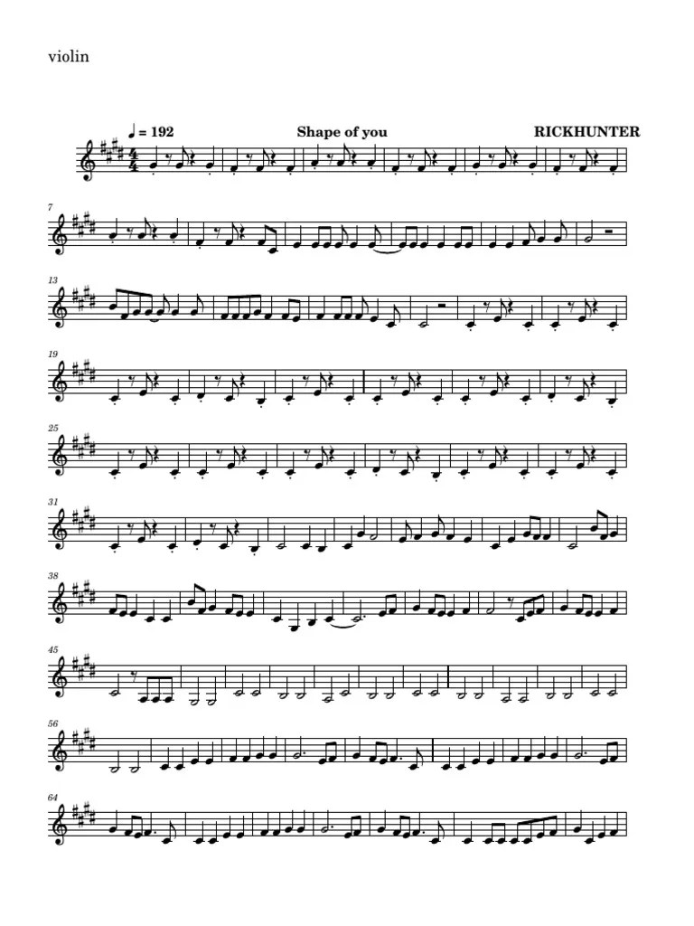 Shape of You Violin TrioViolin PDF