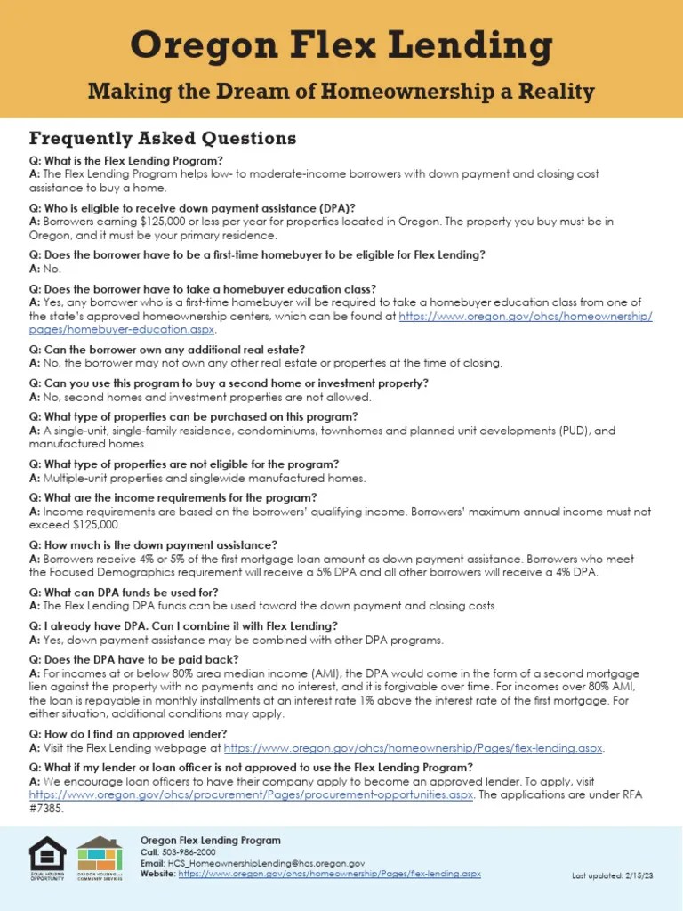 Flex Lending FAQ PDF Loans Mortgage Loan