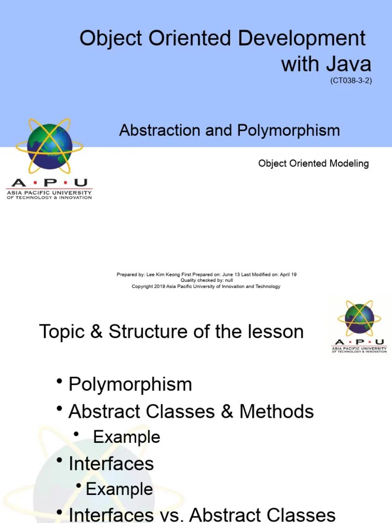 Abstraction & Polymorphism PDF Class Programming