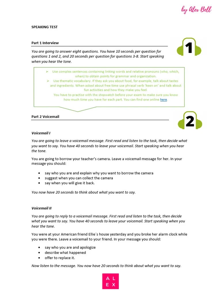 Oxford Speaking Test Example & Tips PDF Vocabulary Languages