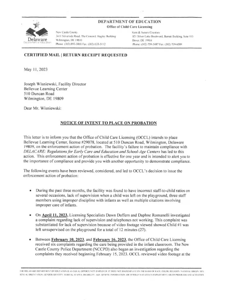 State Puts Bellevue Learning Center On Probation PDF(03)