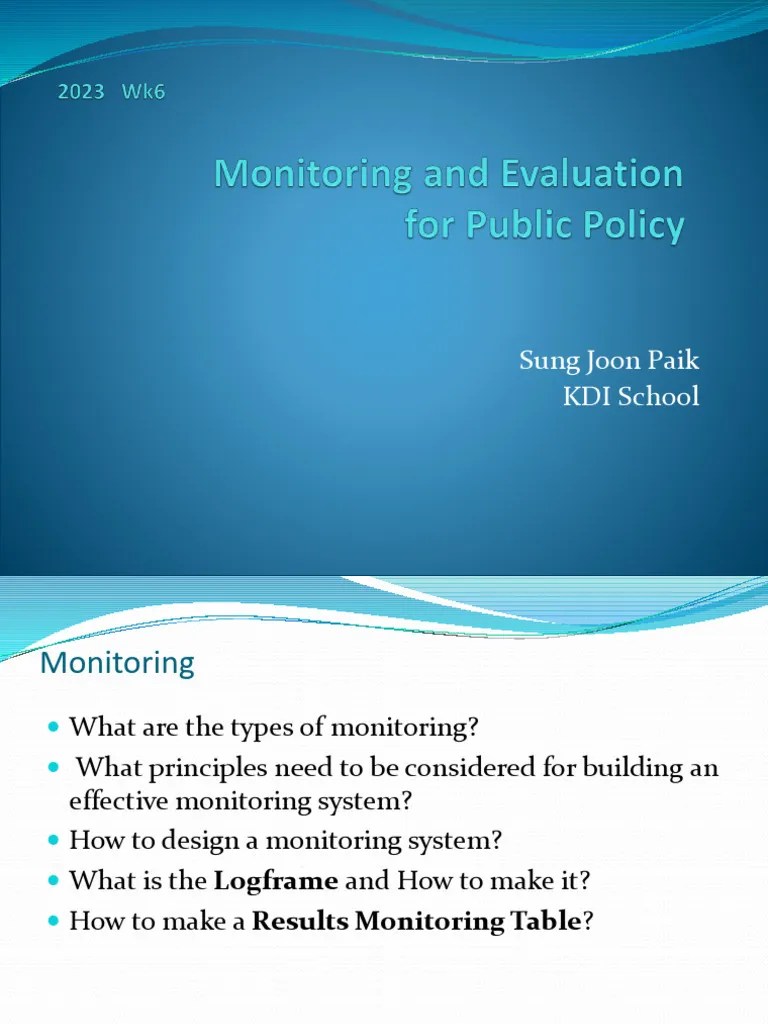 Monitoring and Evaluation PDF Performance Indicator Goal