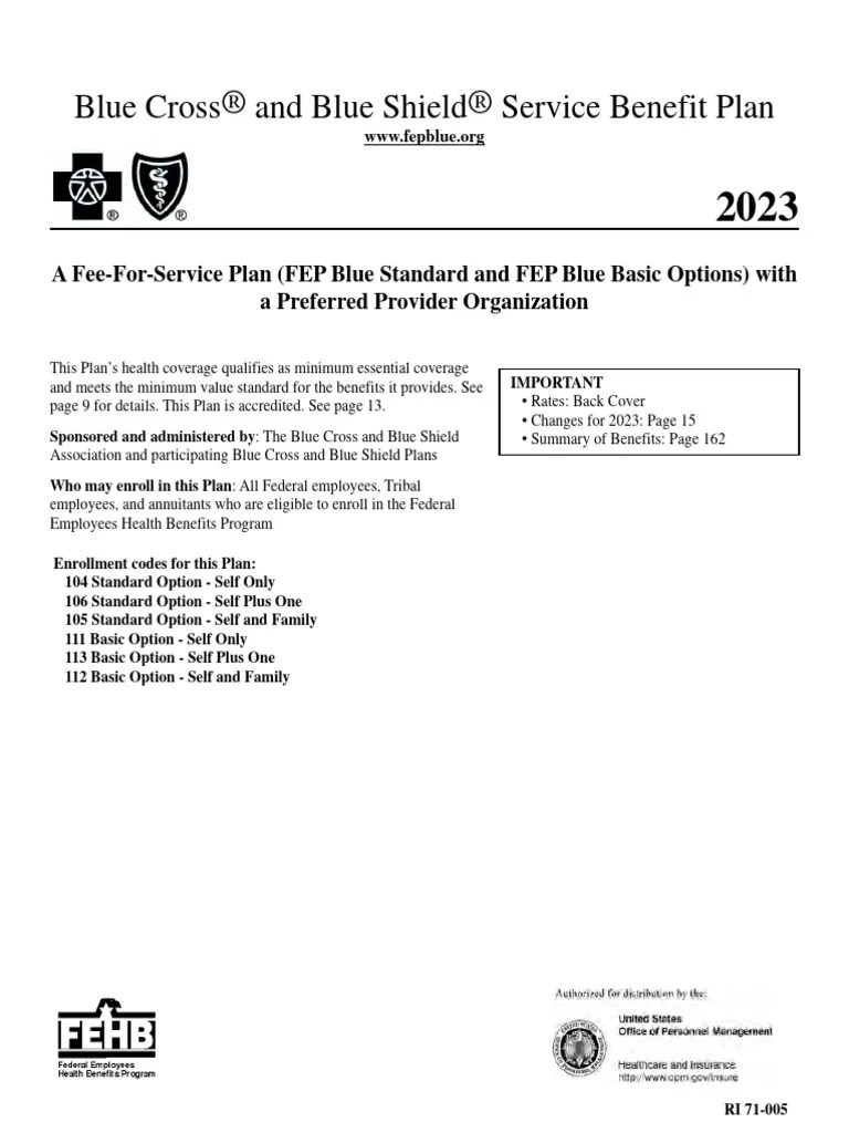 Standard and Basic Option Brochure 2023 PDF Federal Employees