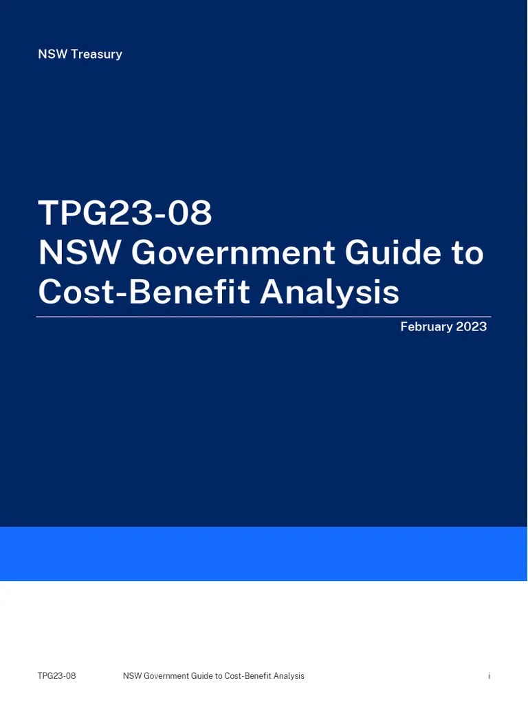 Tpg23 08 NSW Government Guide To Cost Benefit Analysis 202304 PDF