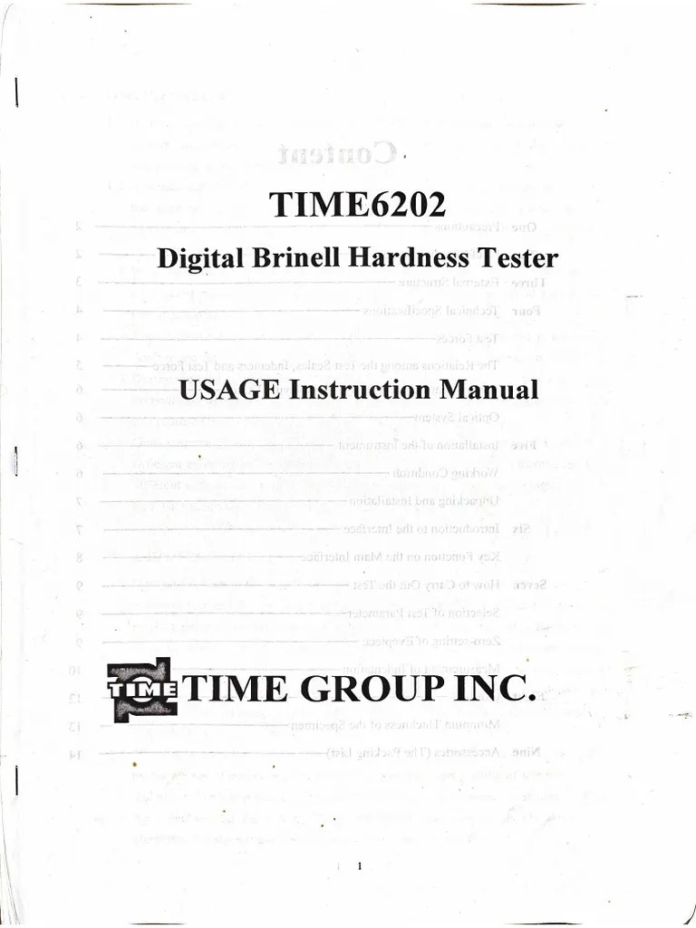 Brinell Hardness Test Manual Sep 29 2023 1033 PDF