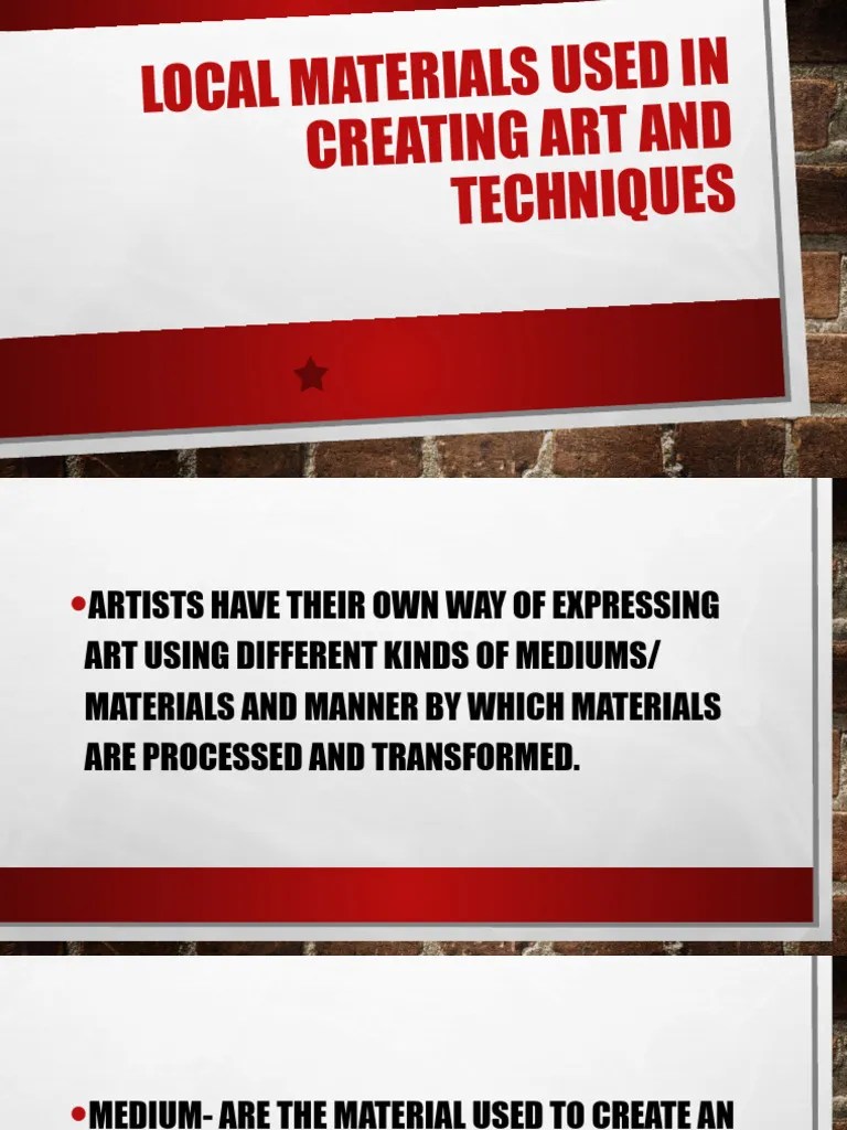 Local Materials Used in Creating Art and Techniques PDF Scrap