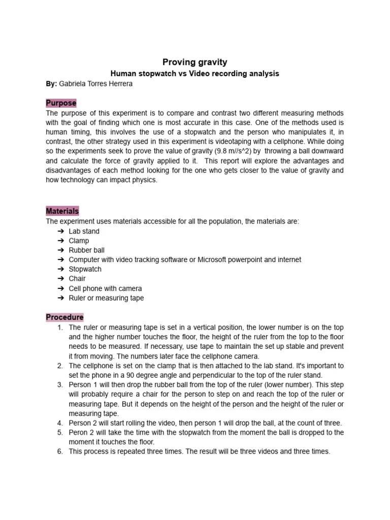 Acceleration Lab Report PDF