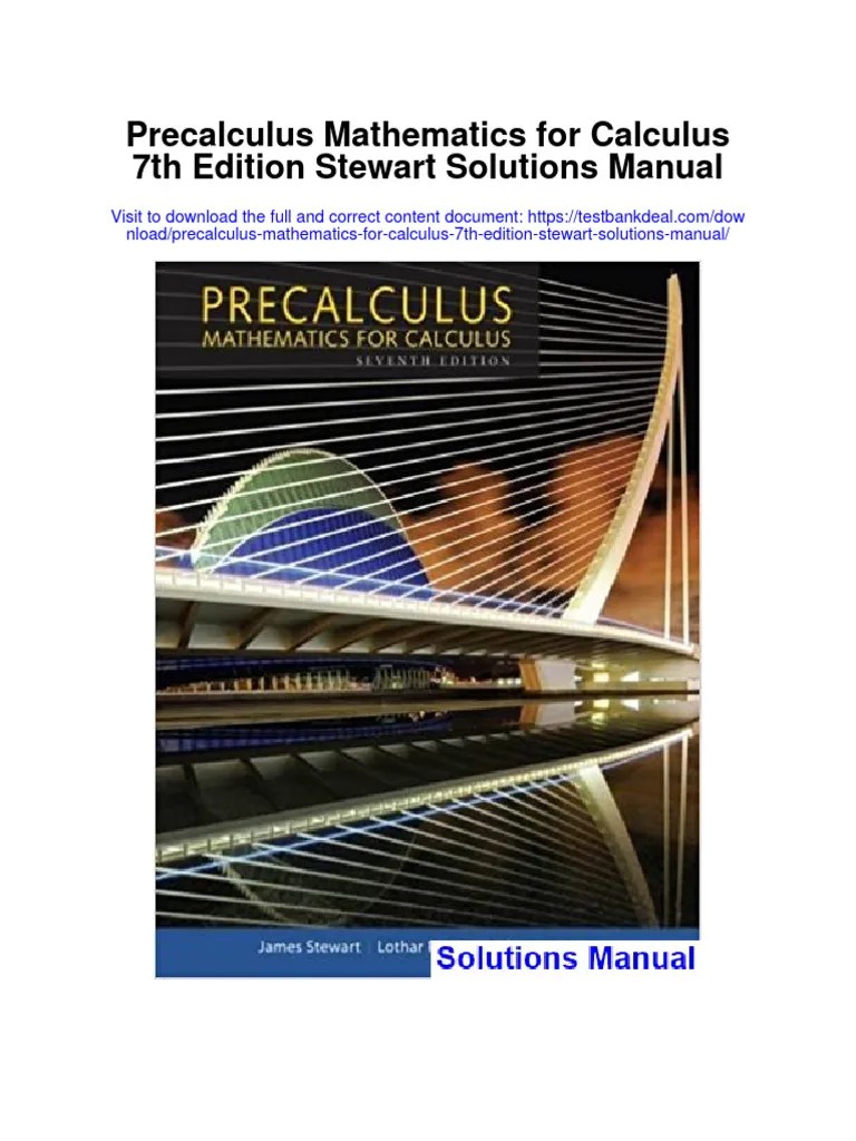 Precalculus Mathematics For Calculus 7th Edition Stewart Solutions