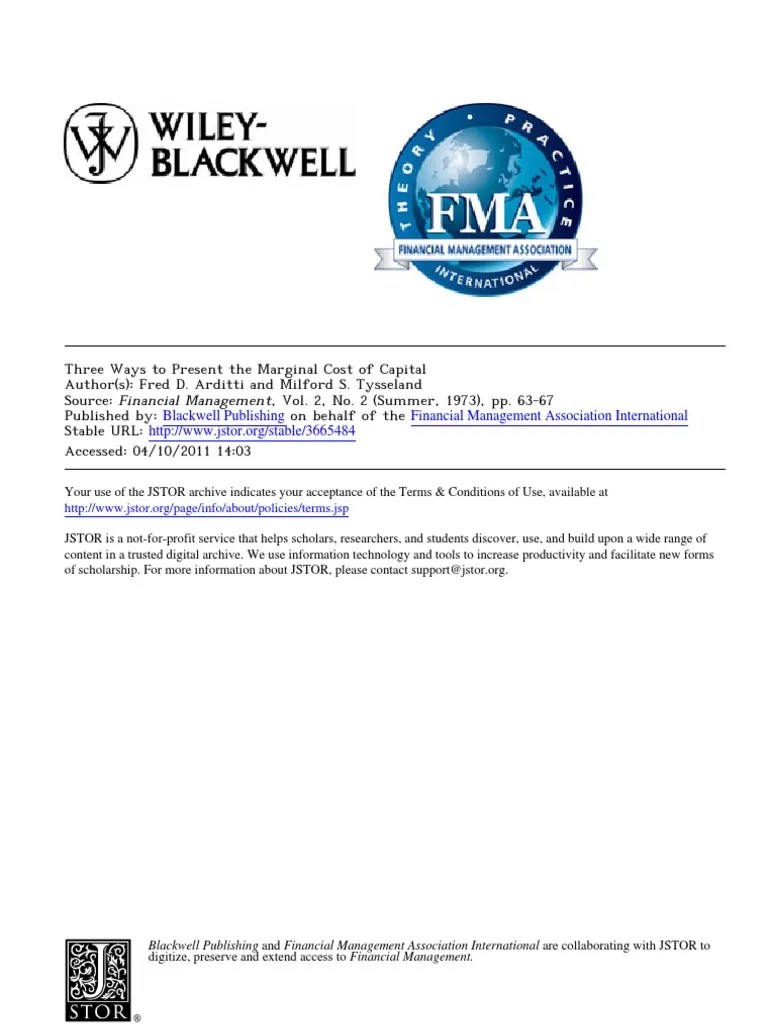MCC Net Present Value Cost Of Capital