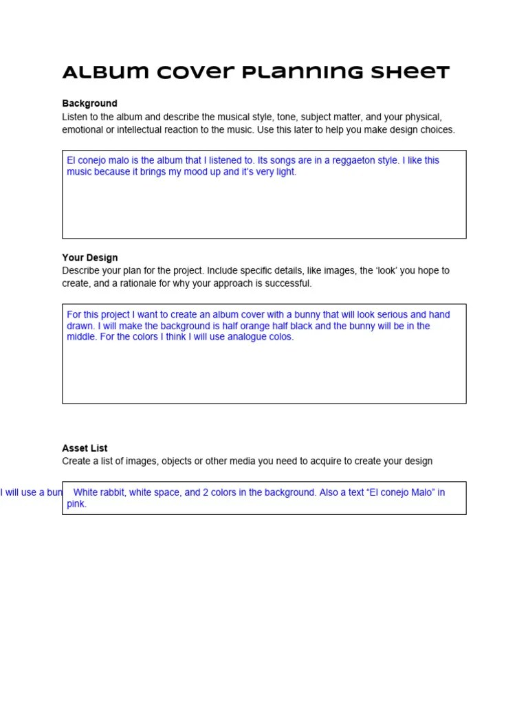 copy of album cover planning sheet PDF