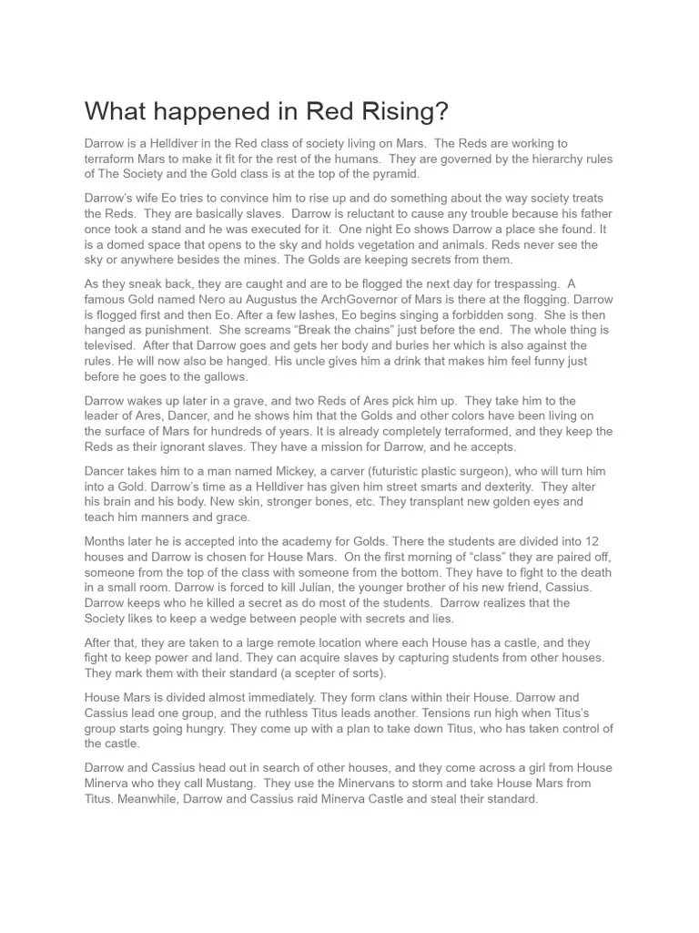 Red Rising Summary 1 PDF