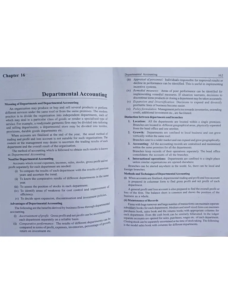 Departmental Accounts PDF