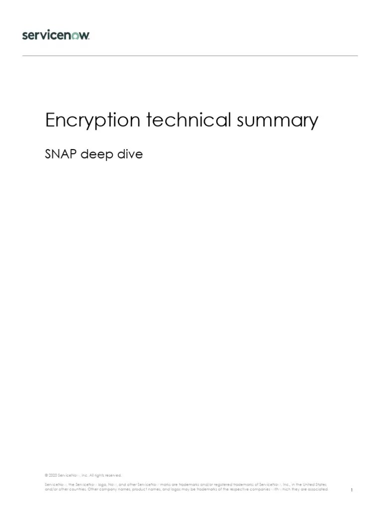 07 ServiceNow Encryption Technical Summary v1.10 PDF Transport