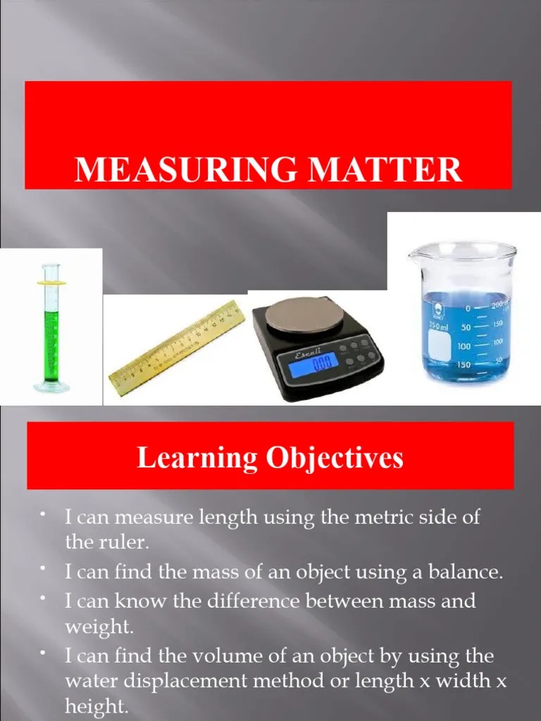 Measuring Mass Volume and Density PDF Density Volume
