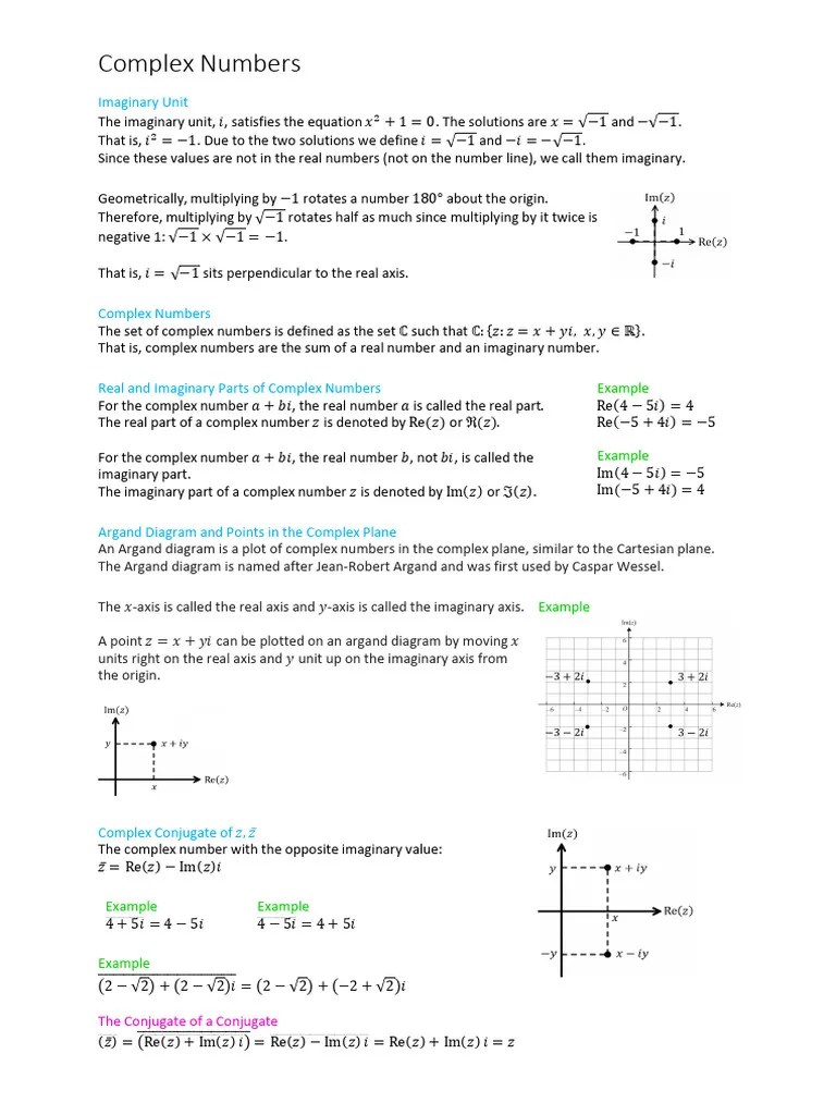 Complex Numbers PDF