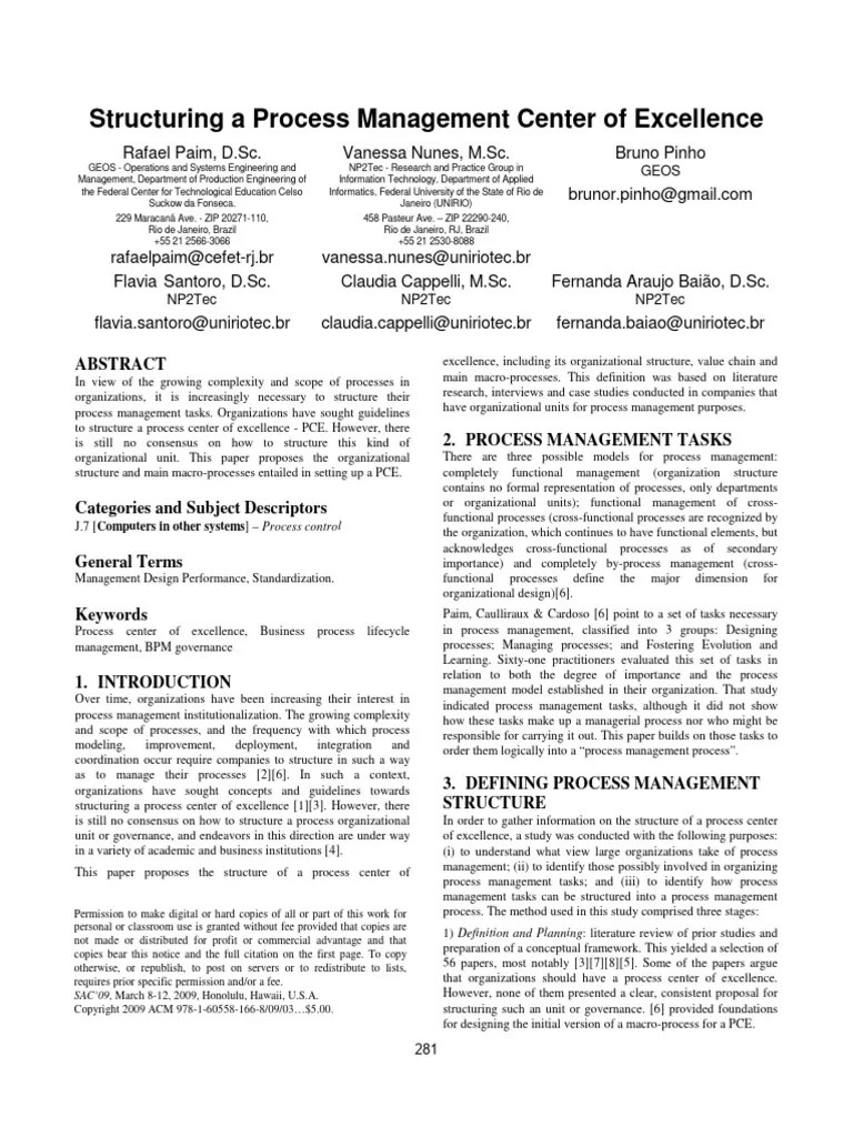 Process COE | PDF | Business Process Management | Business Process