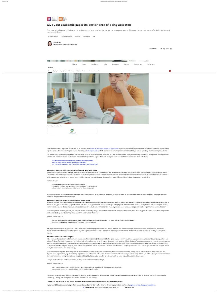 How researchers can avoid desk rejection _ THE Campus Learn, Share