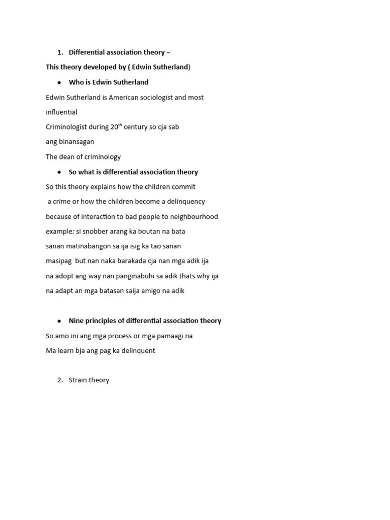 Differential Association Theory PDF