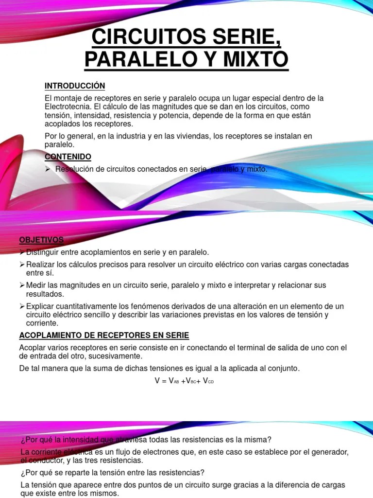 Circuitos Serie, Paralelo y Mixto | Descargar gratis PDF | Resistencia