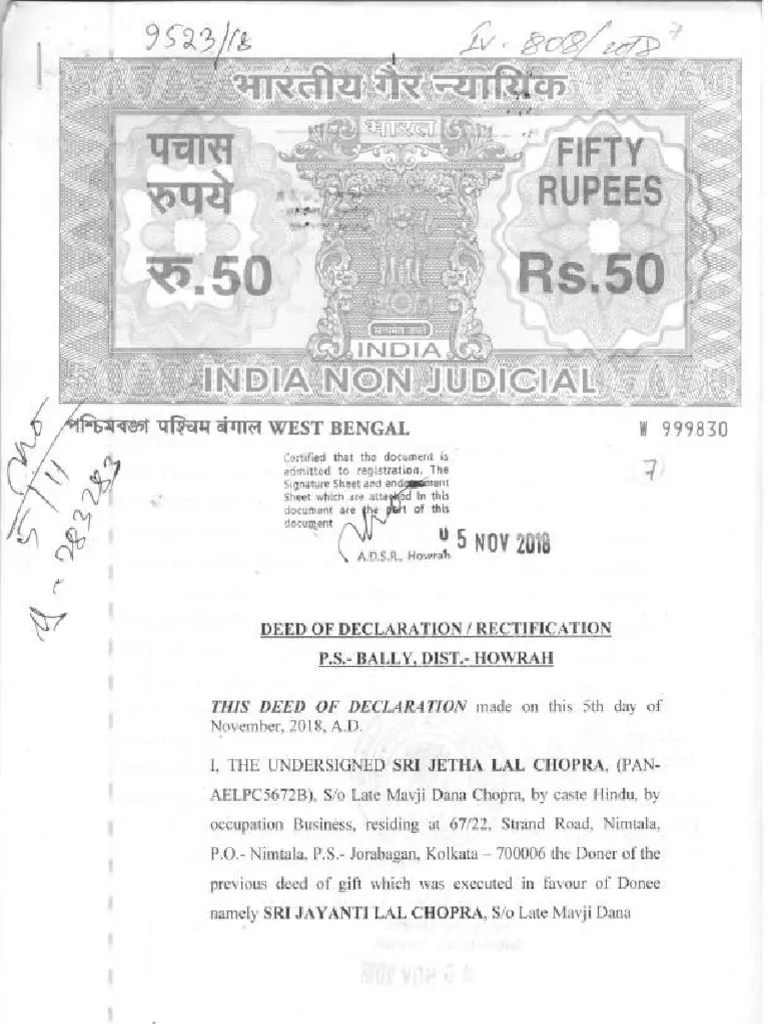 Deed of Declaration & Rectification PDF