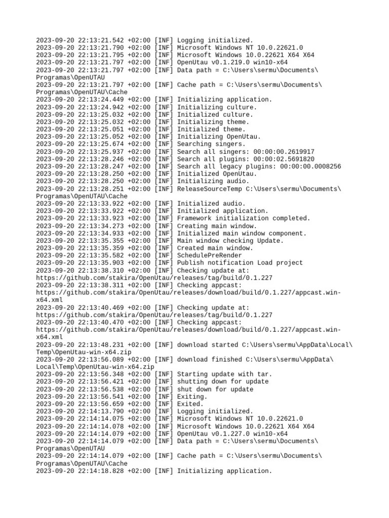 Openutau Crash Log Example 15 PDF Microsoft Windows Computer