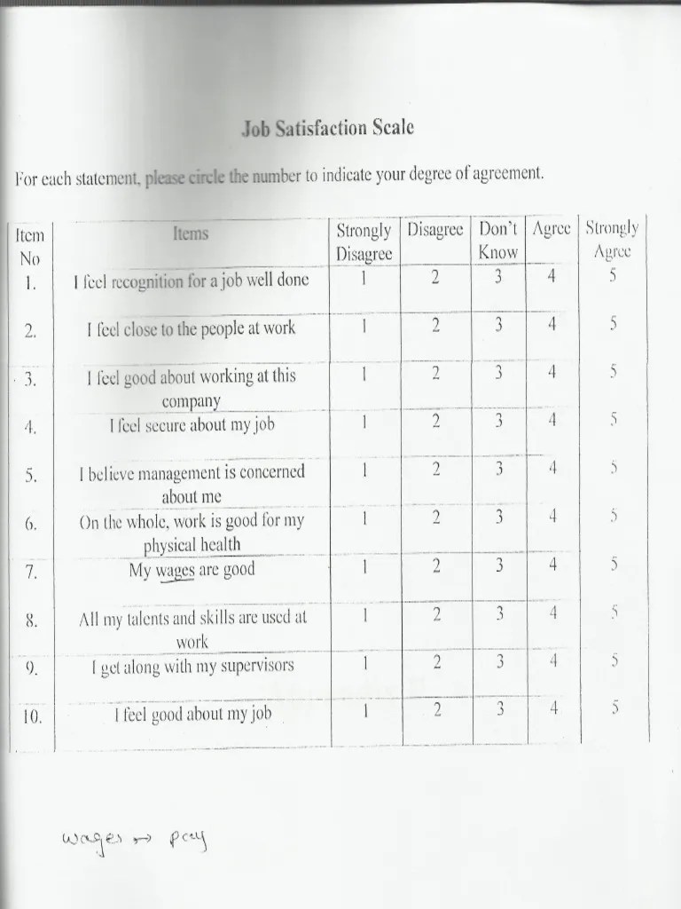 Job Satisfaction Scale PDF