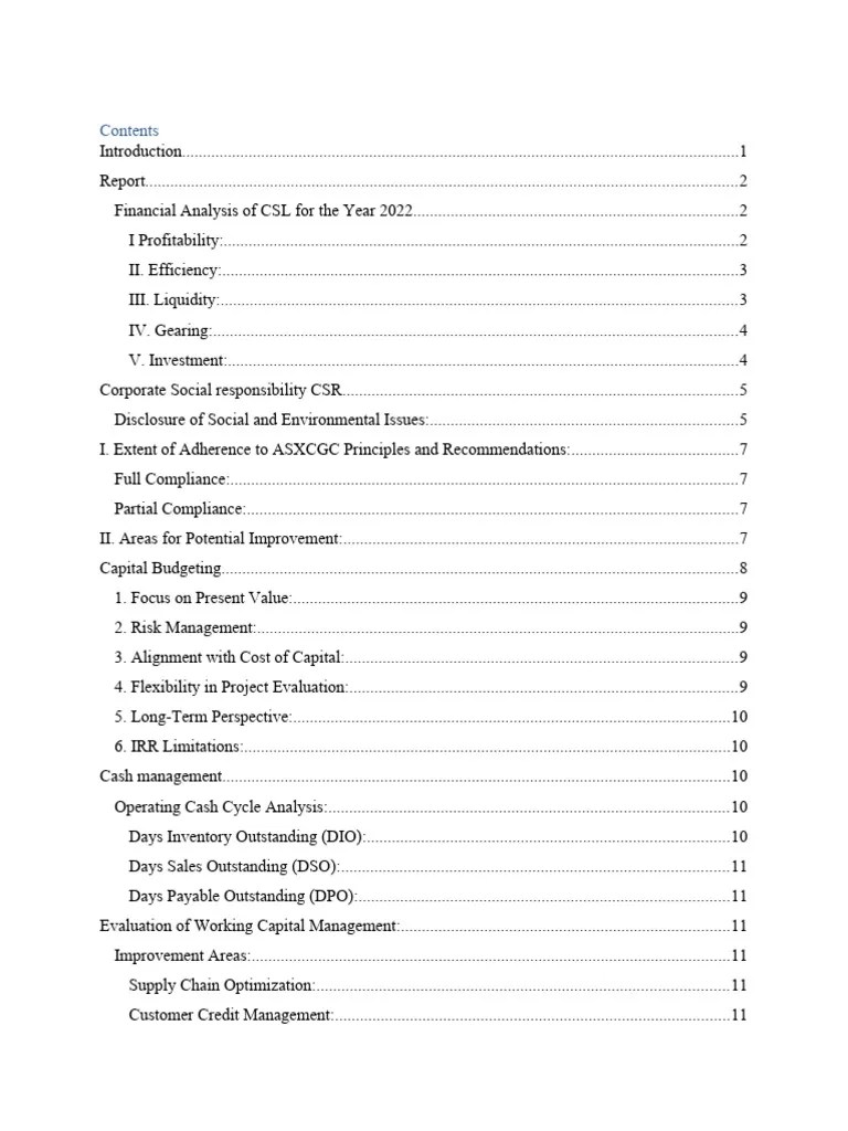 CSL 1 PDF Net Present Value Dividend