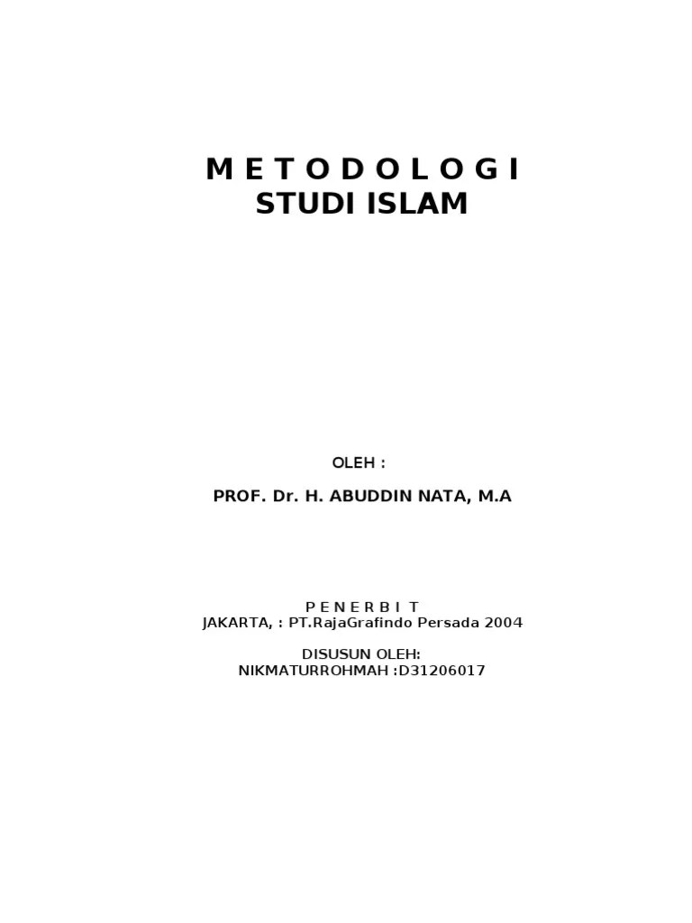 Metodologi Studi Islam 01 Buku Abuddin Nata