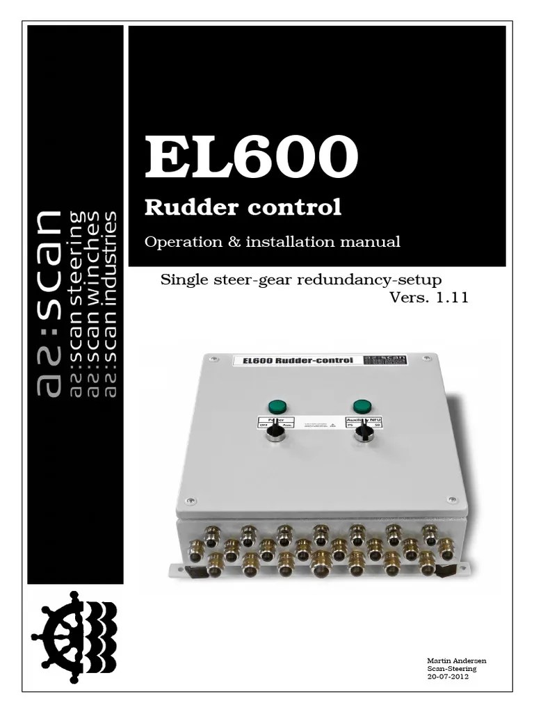EL600 single rudder redundancy setup v1.11 PDF Fuse (Electrical