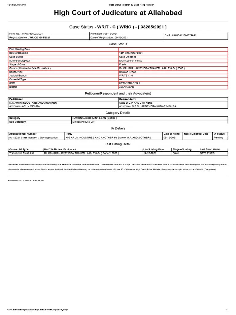 Case Status Search by Case Filing Number PDF Political Law