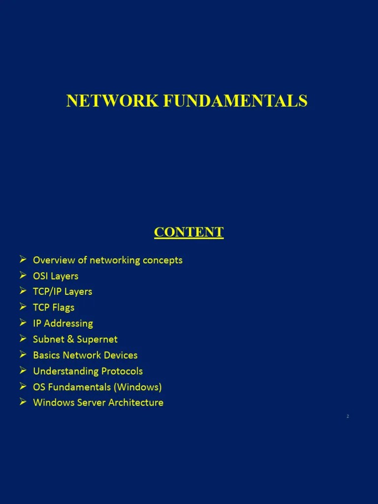 Network Fundamentals PDF Osi Model Protocol Suite