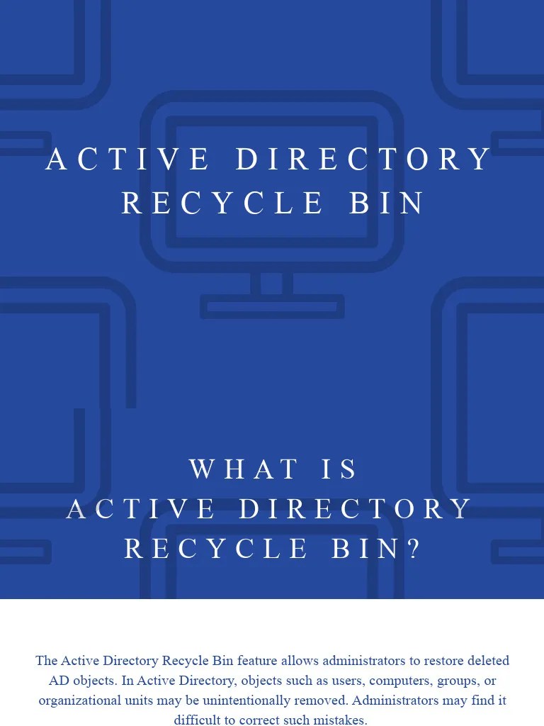Ad Recycle Bin PDF Active Directory Computing