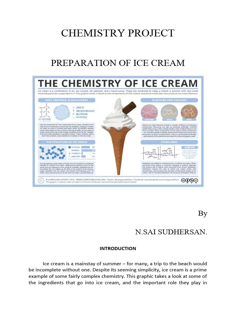 Chemistry Project PDF Emulsion Ice Cream