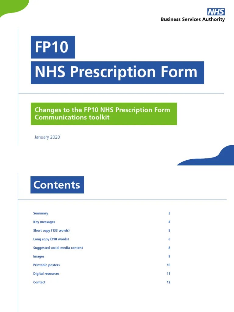 FP10 Toolkit (V1) 01.2020 | Download Free PDF | Medical Prescription