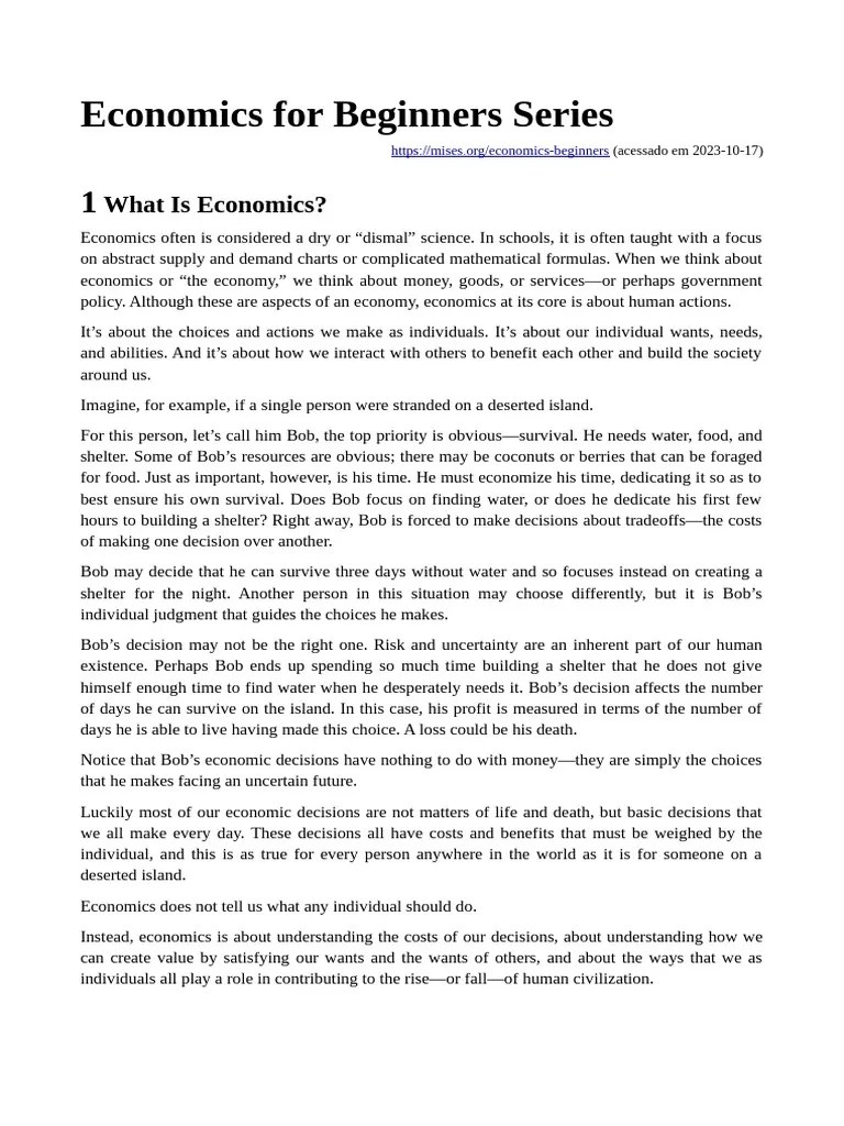 Economics For Beginners Series PDF Economics Capitalism