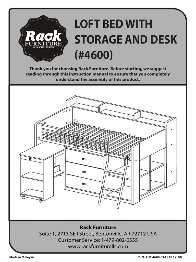 4600 Loft Bed Assembly Instructions PDF Bed